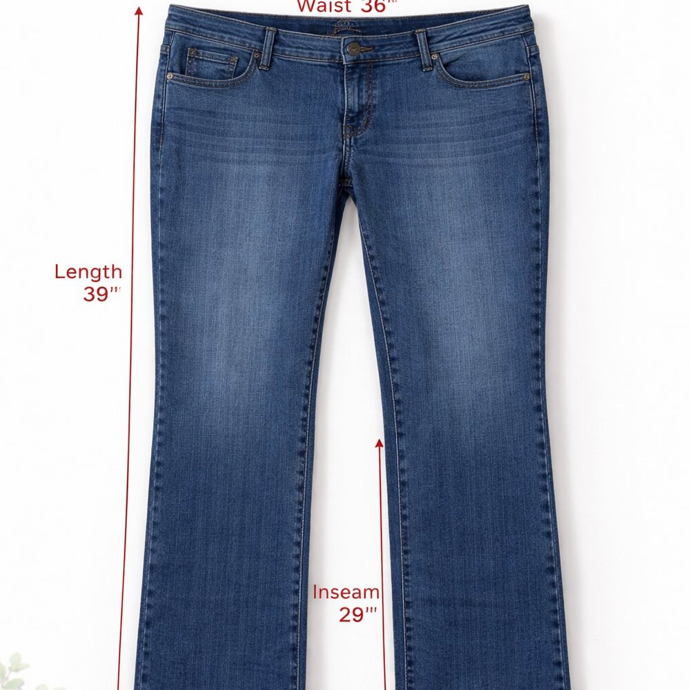 Sonoma Life + Style Women’s 16 Short Bootcut Jeans Medium Wash Stretch Denim - Picture 2 of 12